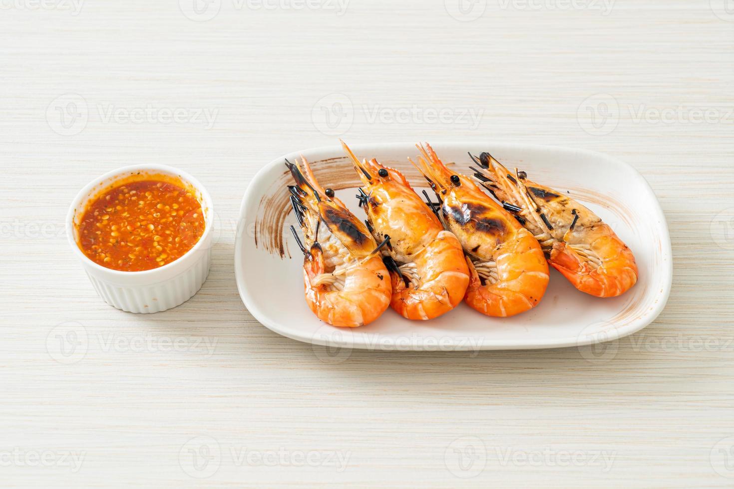 grilled river prawns or shrimps photo