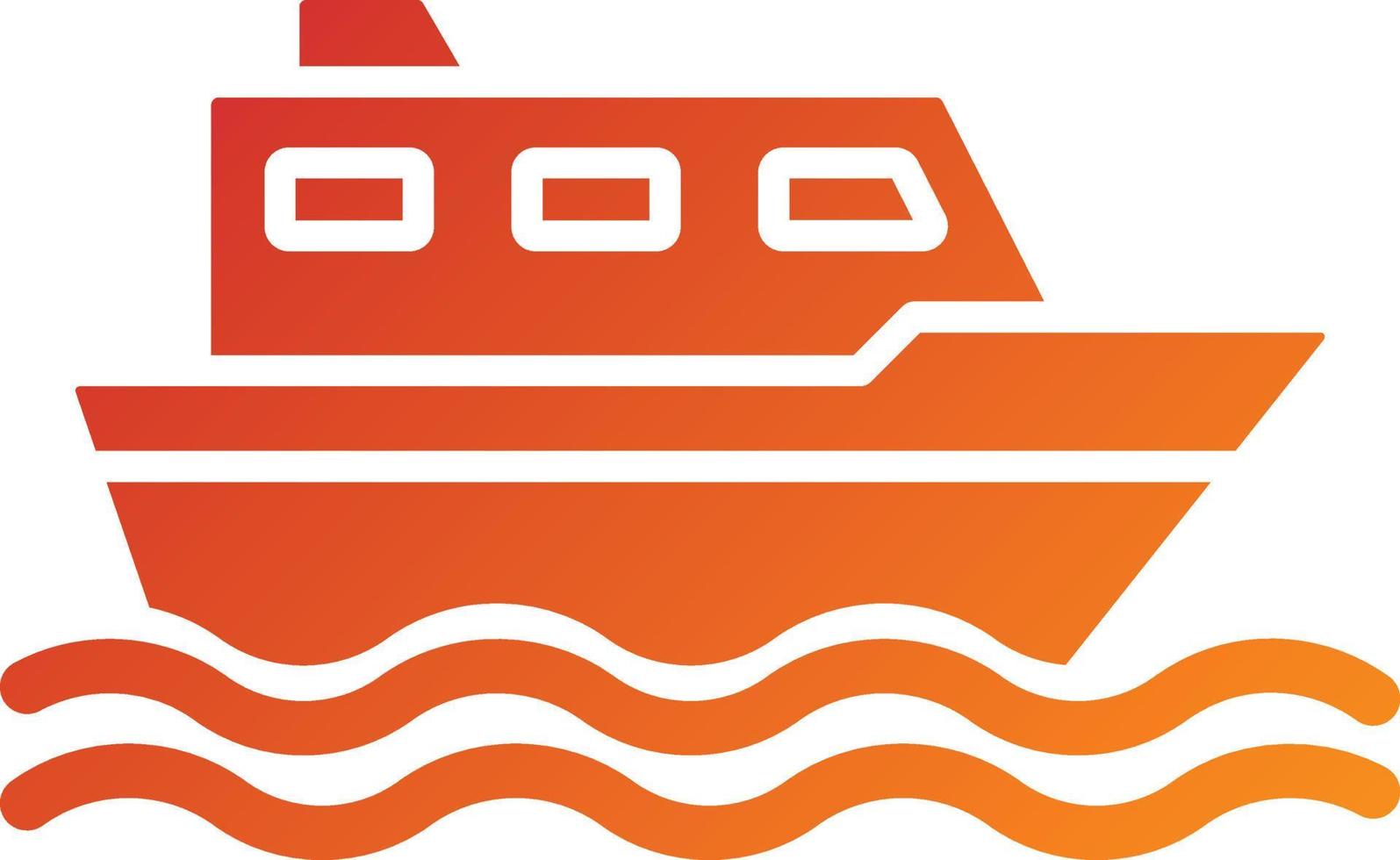 estilo de icono de barco vector