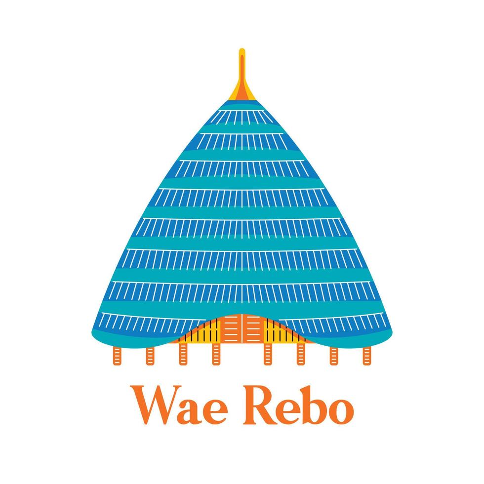 Wae Rebo in flat design style vector