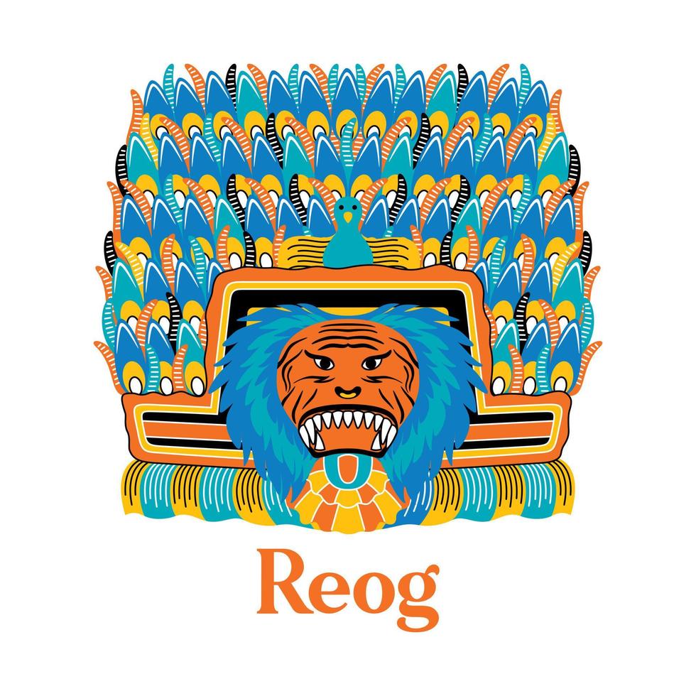 Reog Ponorogo in flat design style vector