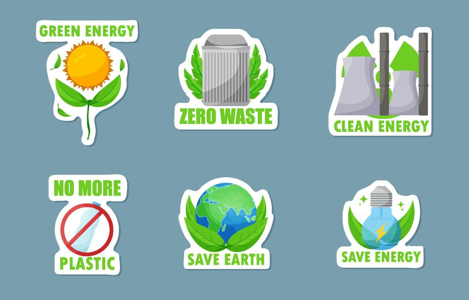 Green Technology Sticker Set vector