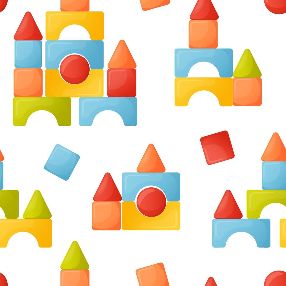 pattern from children's cubes. toys for kids vector