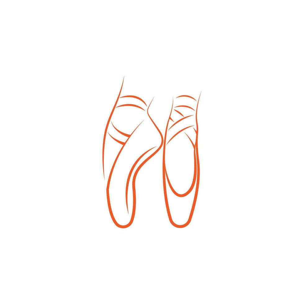 ilustración del logotipo del icono de las zapatillas de ballet vector