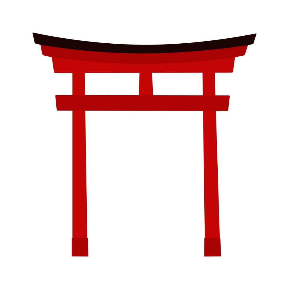 Torii traditional Japanese religious symbol, gateway to the sanctuary, sacred space, made of stone or wood, tourist attraction vector