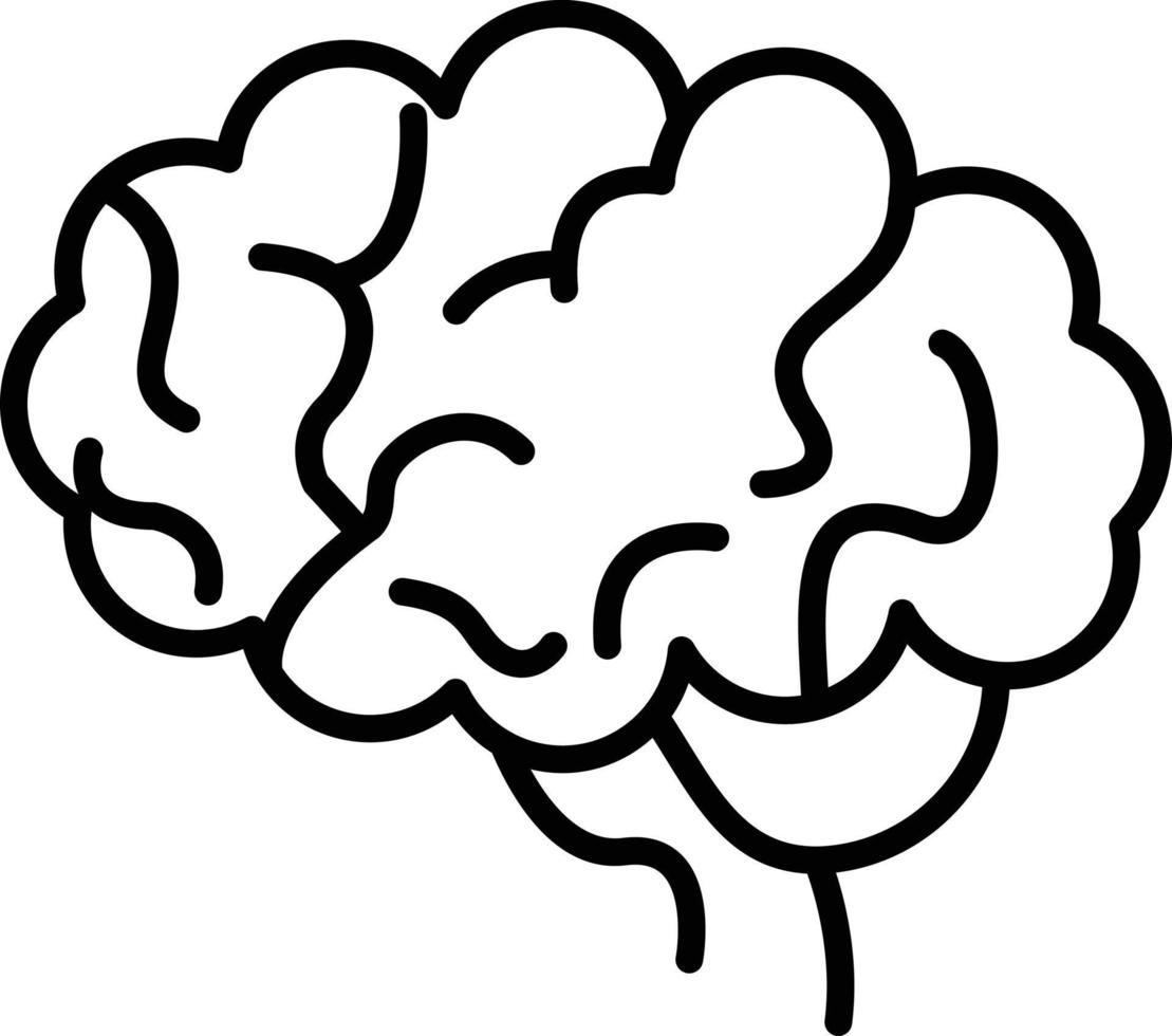 icono del contorno del cerebro vector