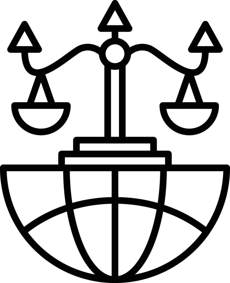 icono de esquema de derecho internacional vector