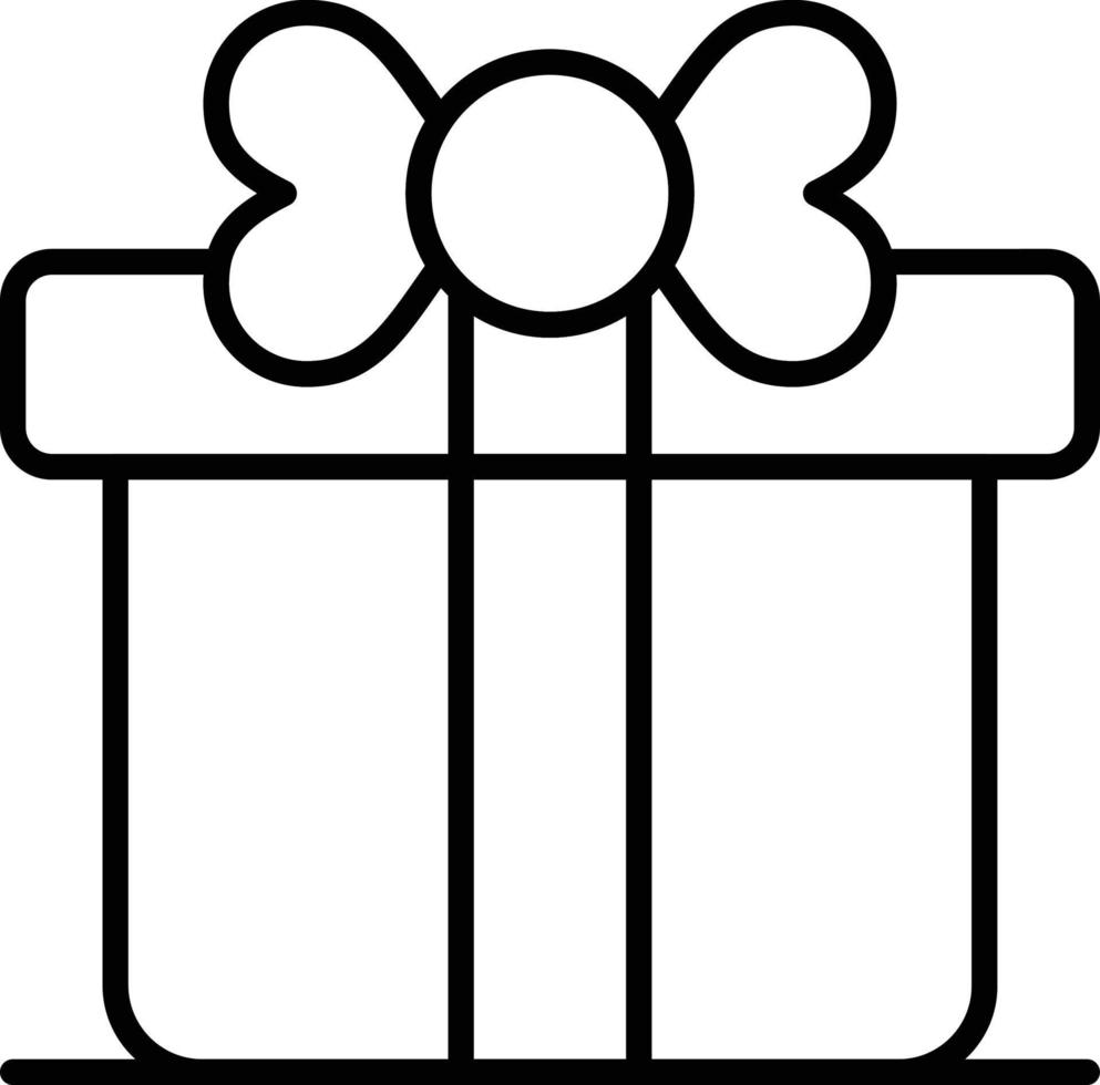 Gift Box Outline Icon vector