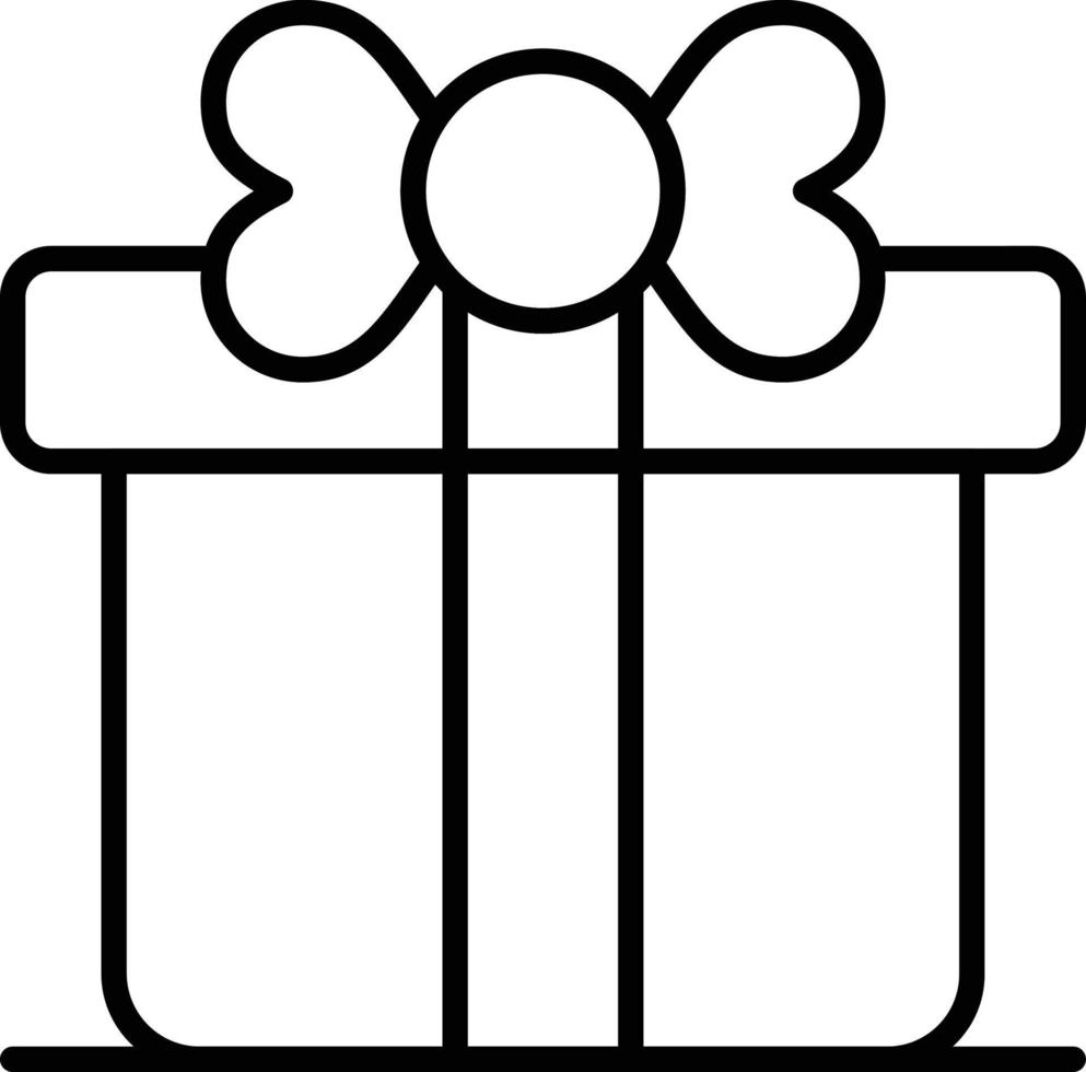 icono de contorno de caja de regalo vector