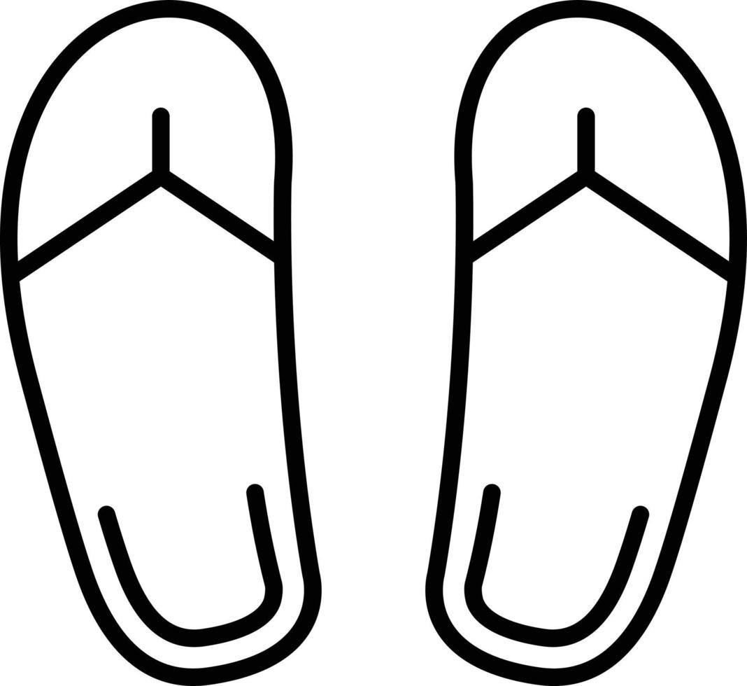 Flip Flops Outline Icon vector