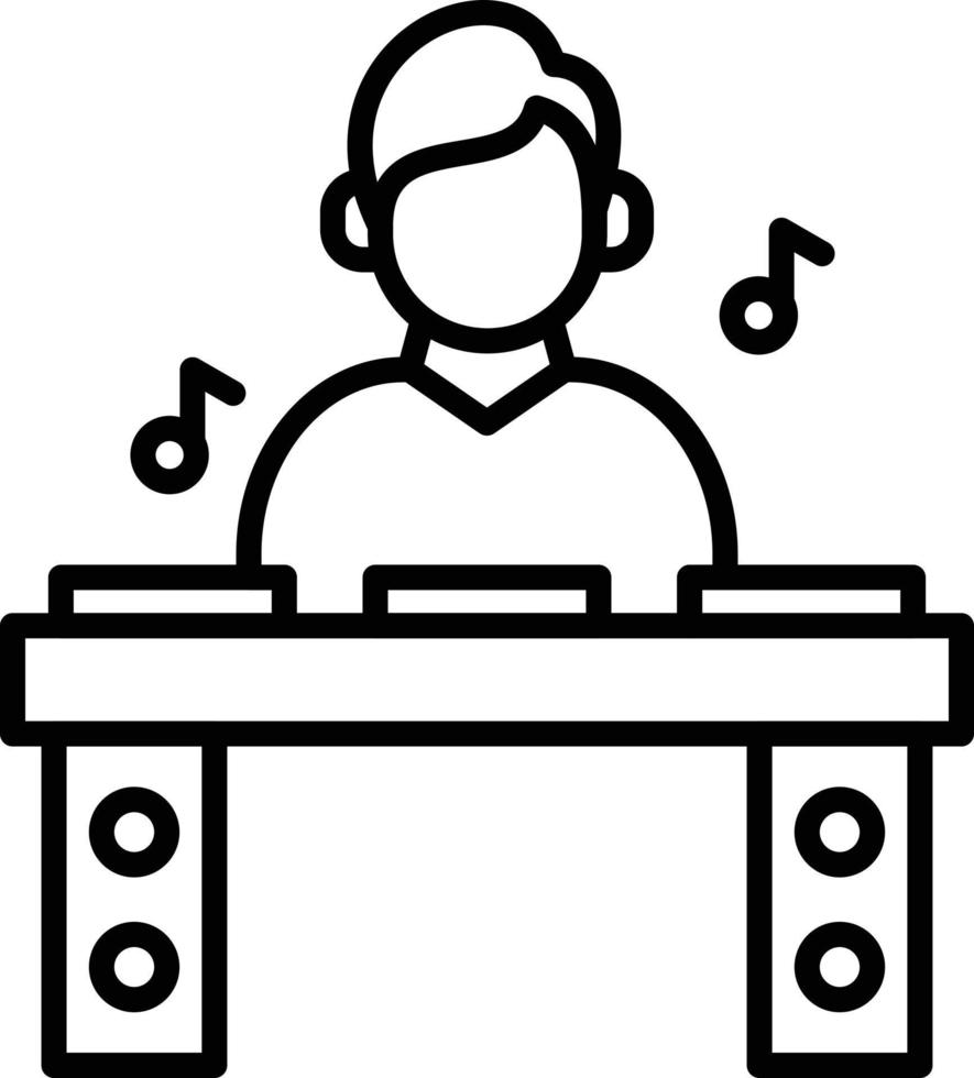 DJ Outline Icon vector