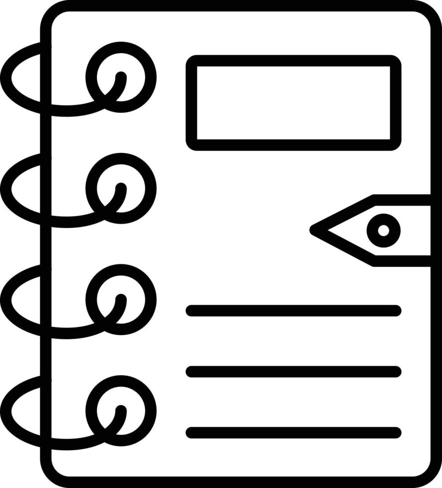Diary Outline Icon vector