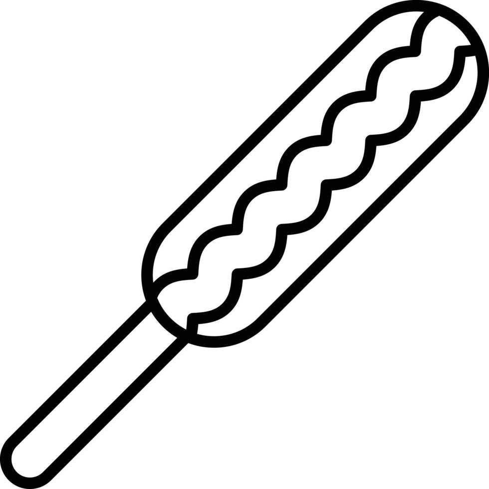 Corndog Outline Icon vector