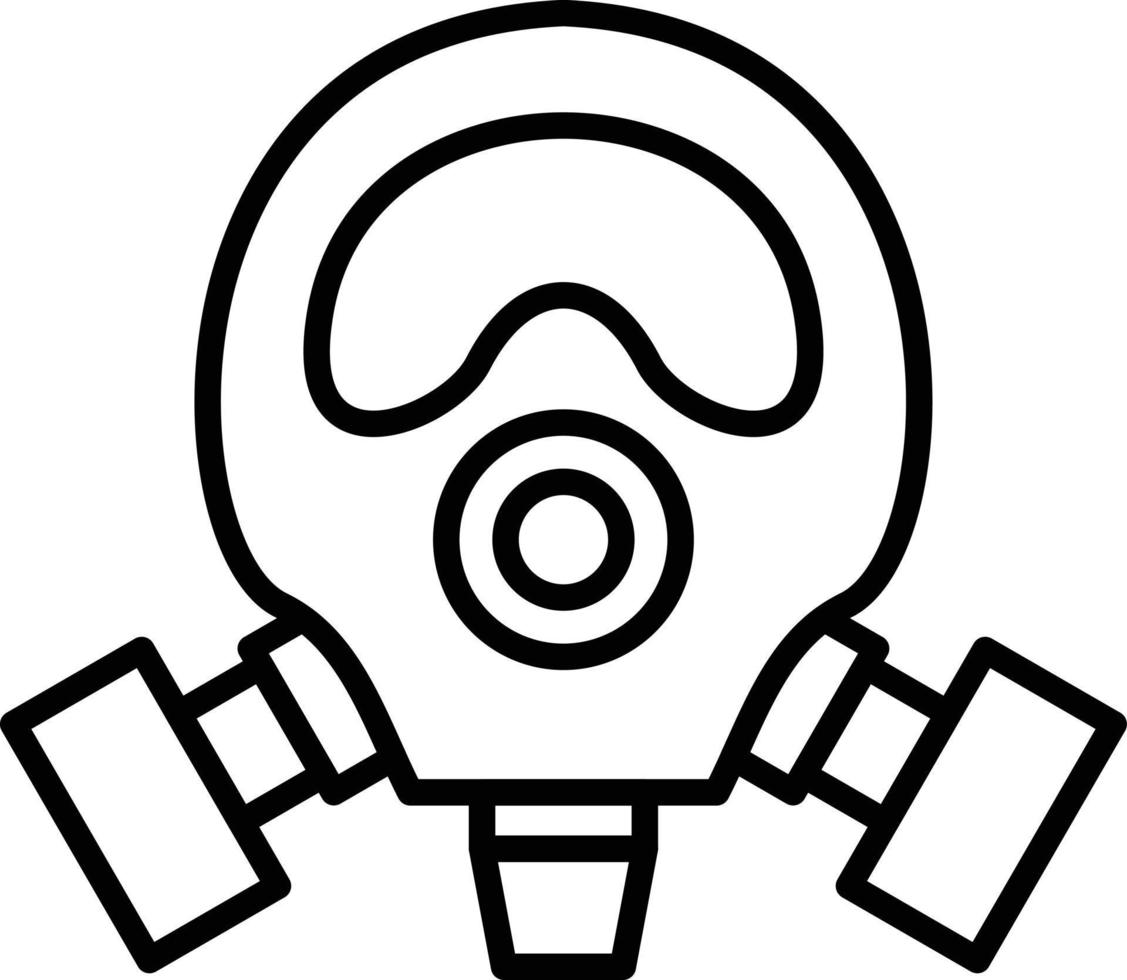Gas Mask Outline Icon vector