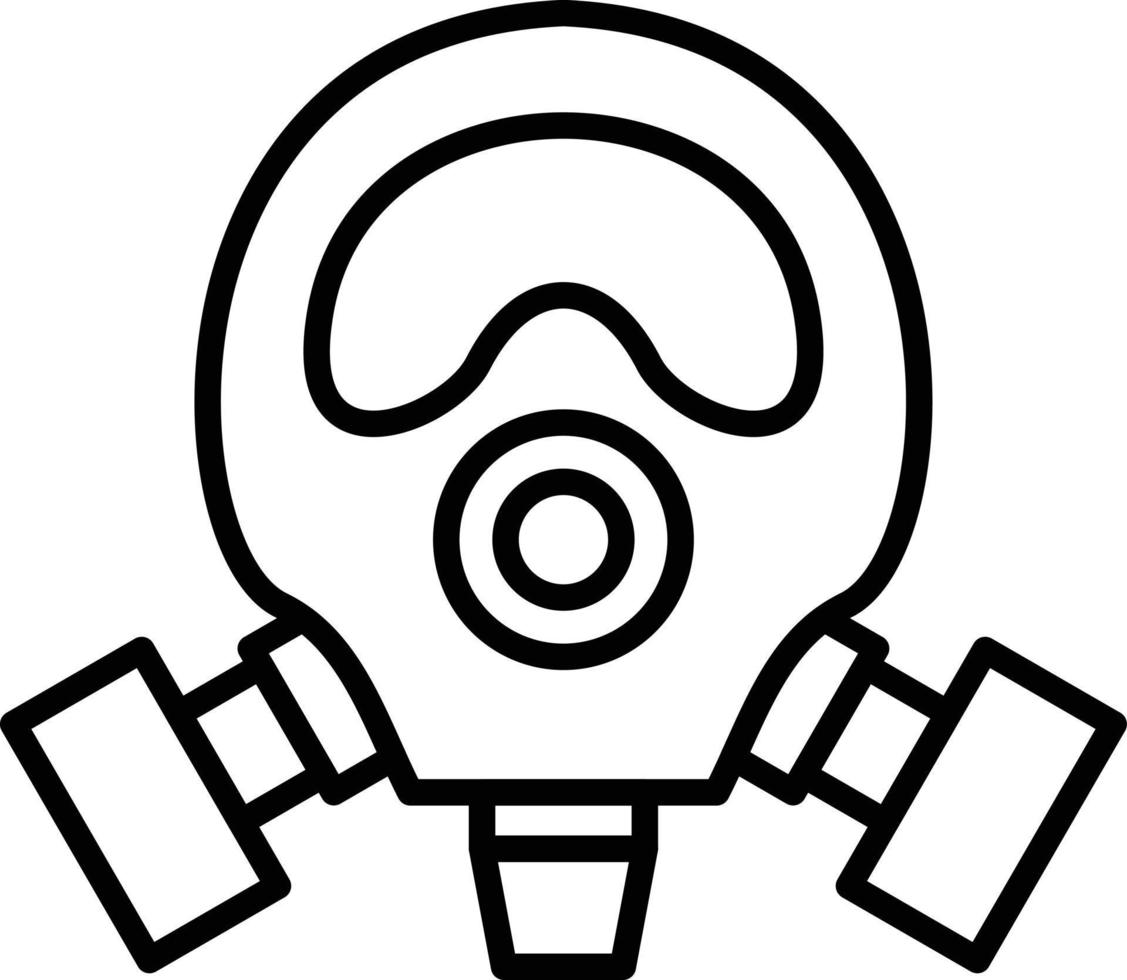 icono de contorno de máscara de gas vector