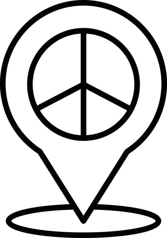 Peace Location Outline Icon vector