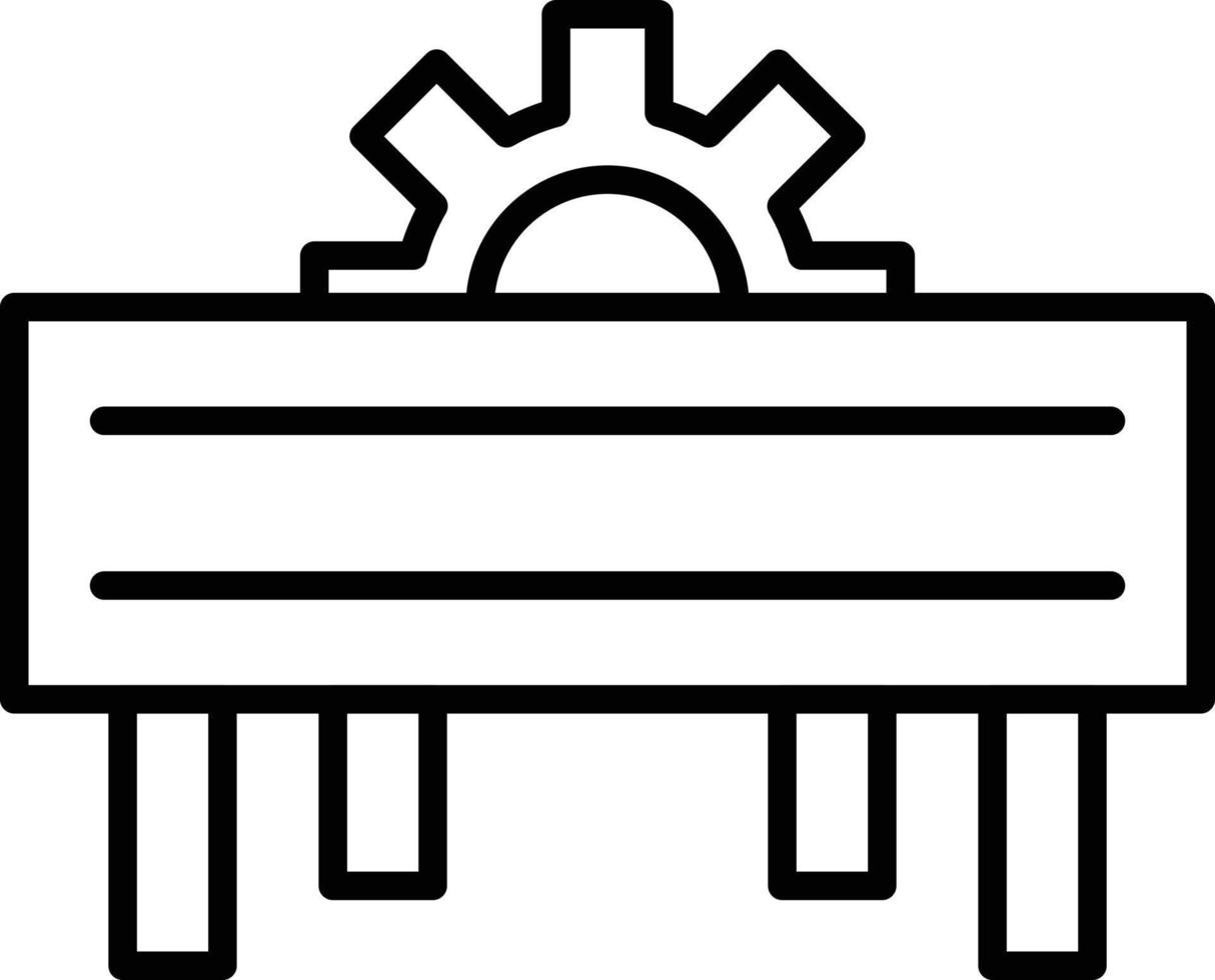 Saw Machine Outline Icon vector