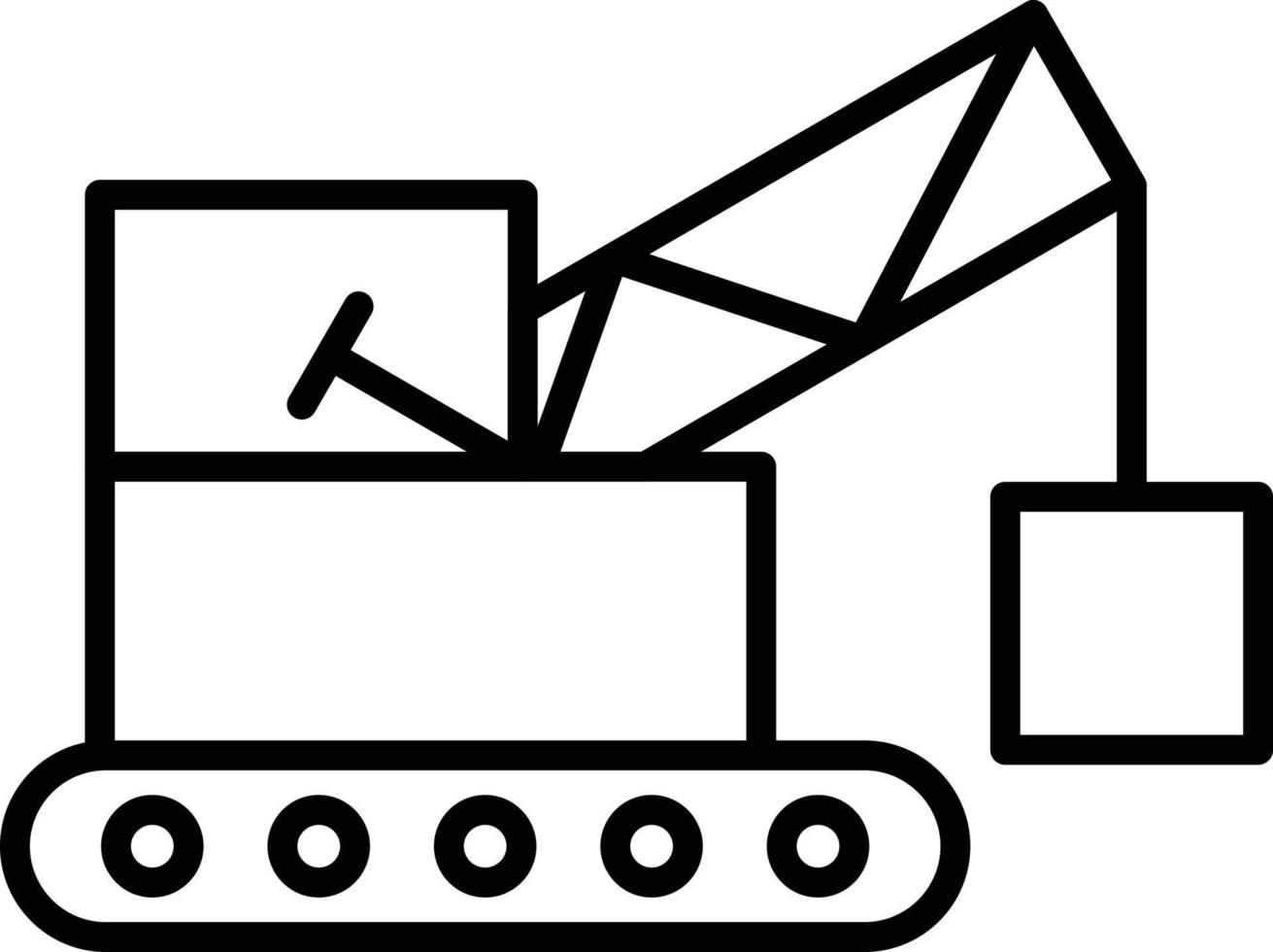 Crane Lifting Outline Icon vector