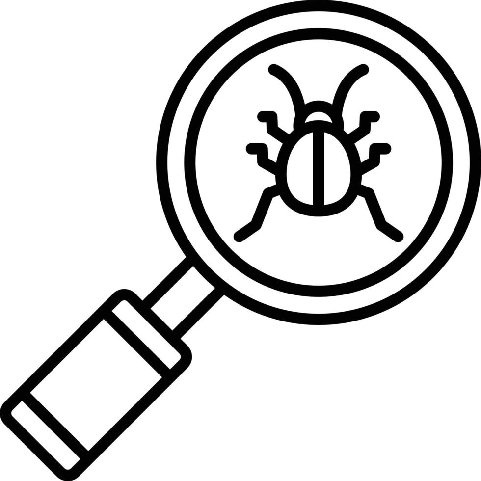 Search Virus Outline Icon vector