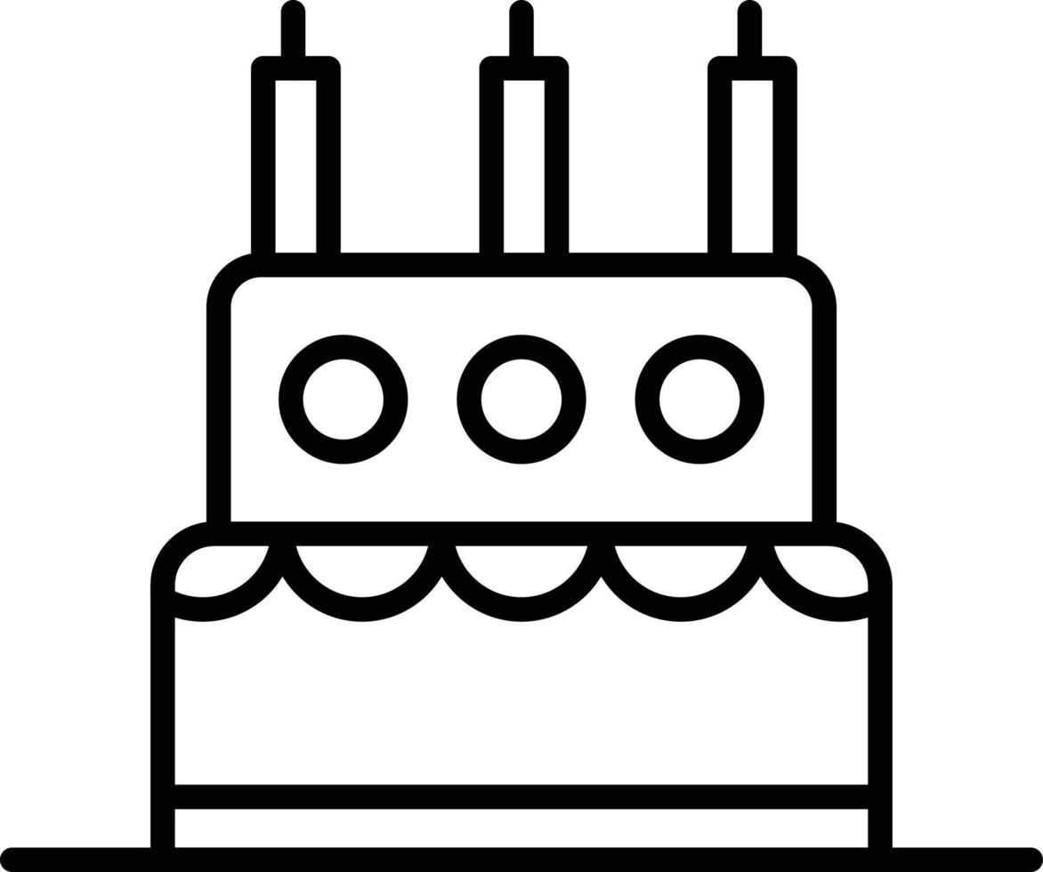 icono de contorno de pastel de cumpleaños vector
