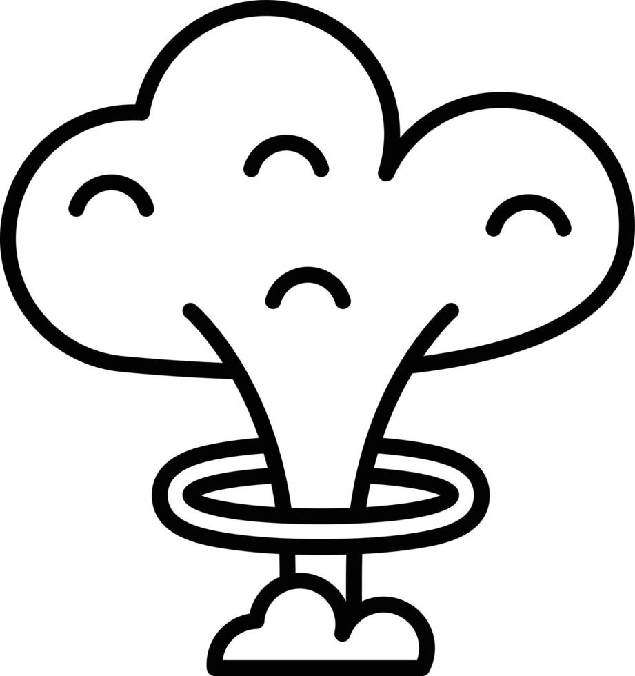 Nuclear Explosion Outline Icon vector