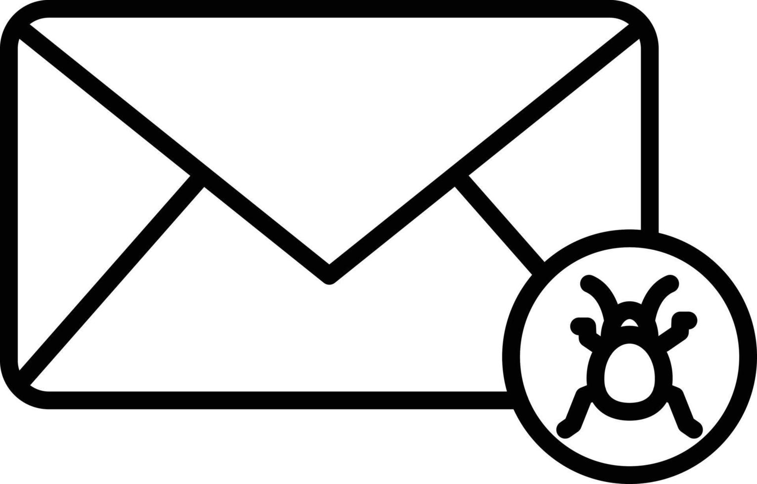 Mail Virus Outline Icon vector