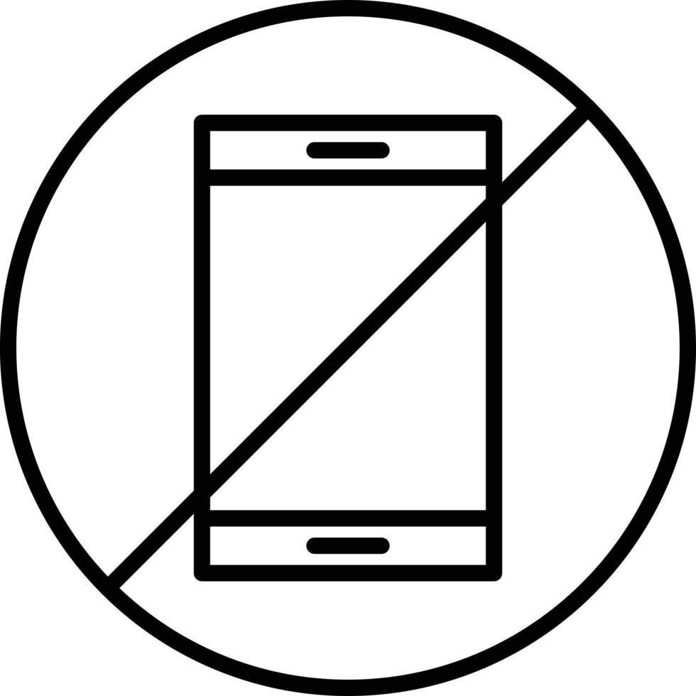 No Phone Outline Icon vector