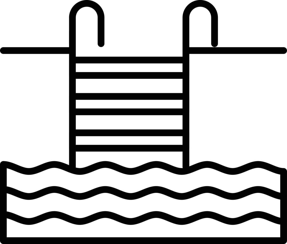 Water Stairs Outline Icon vector