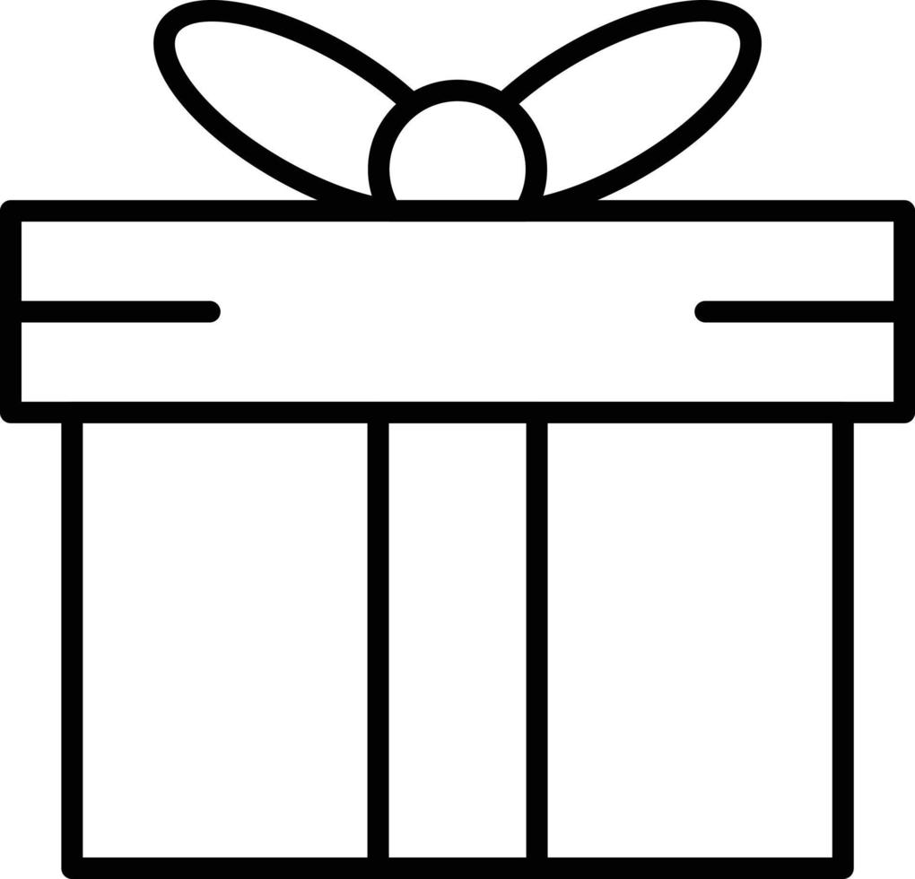 Gift Box Outline Icon vector