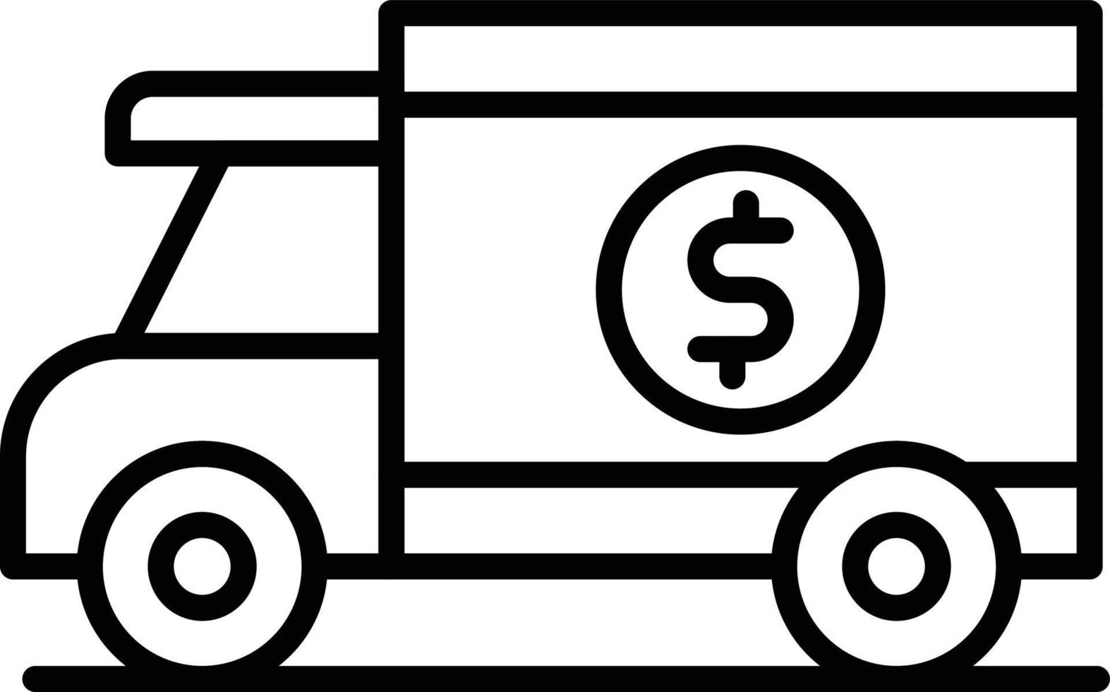 Money Truck Outline Icon vector