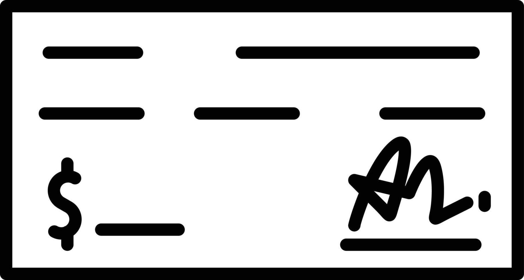 icono de esquema de cheque bancario vector