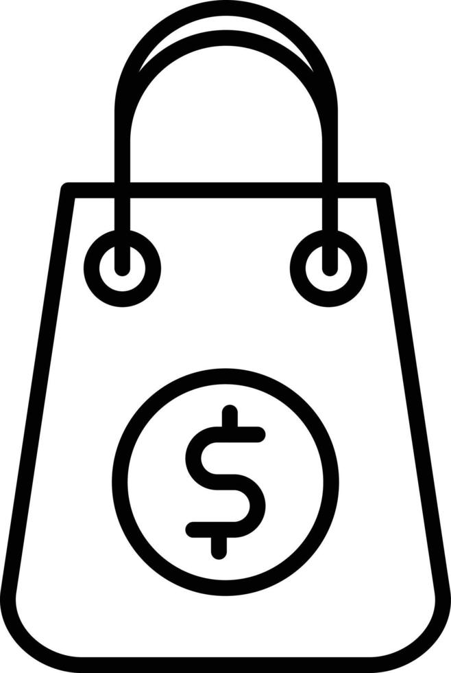 Shopping Bag Outline Icon vector