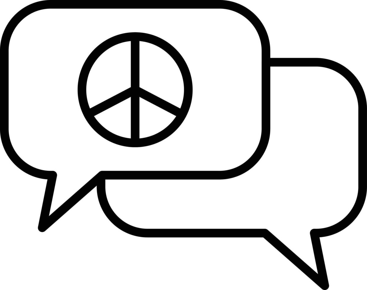 Peace Chat Outline Icon vector