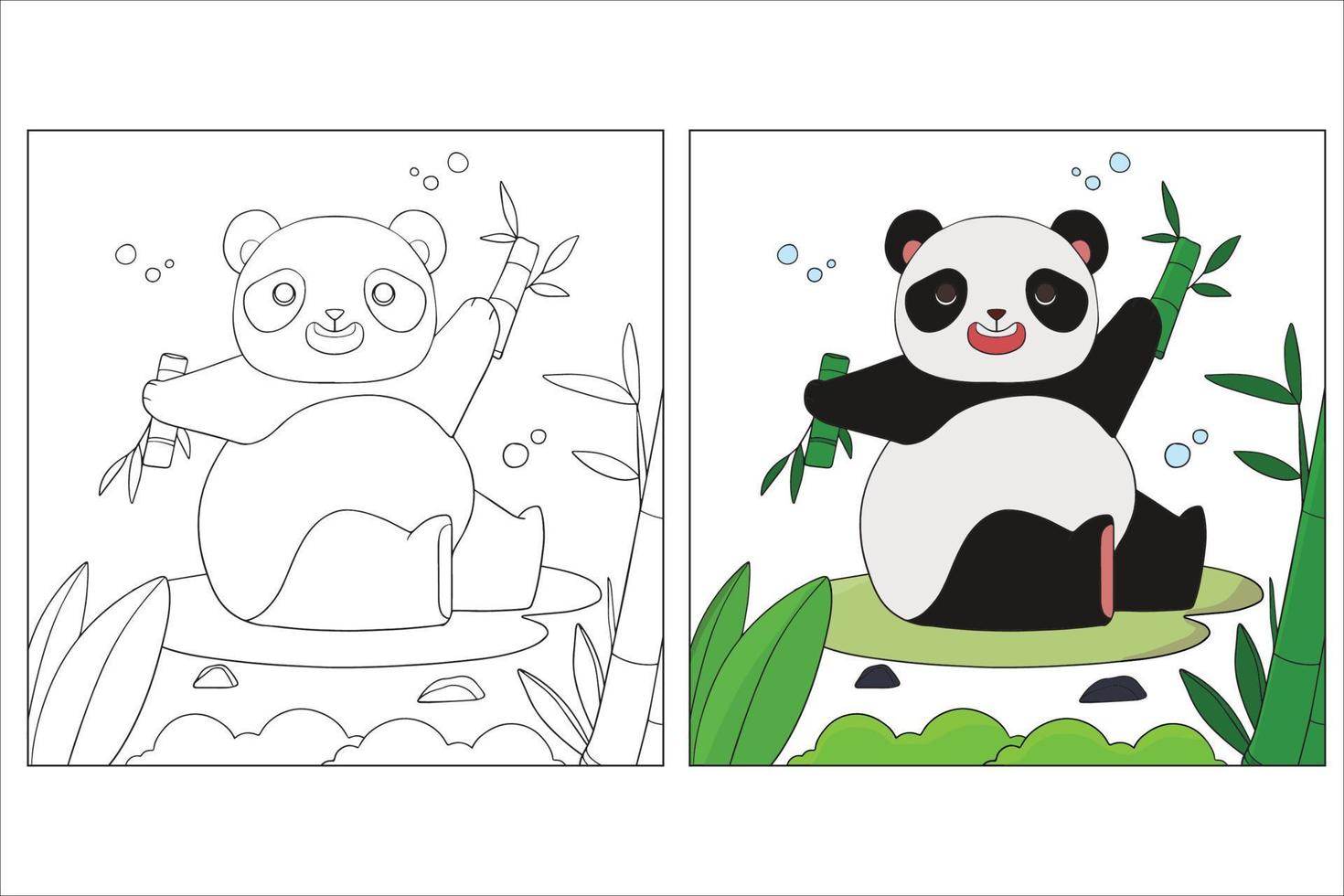 Hand Drawn Cute Animal Coloring Pages for kids 5 vector