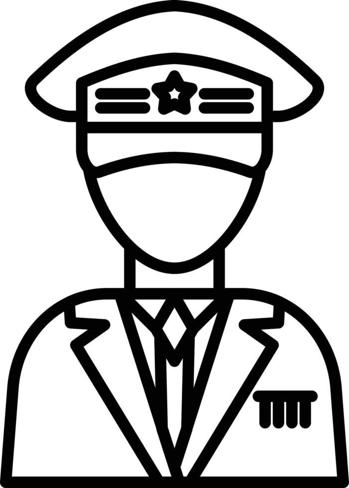 Captain Outline Icon vector