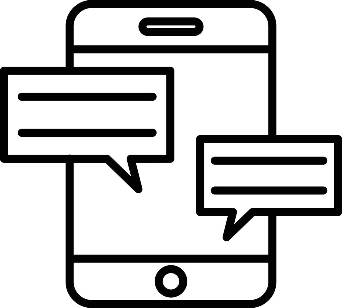 Mobile Chat Outline Icon vector