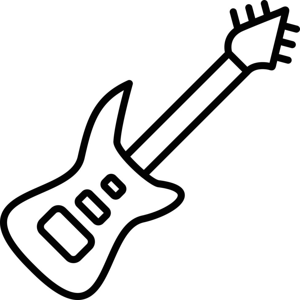 Electric Guitar Outline Icon vector