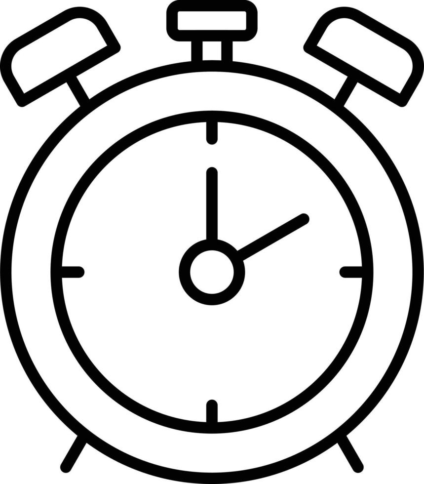 icono de contorno de reloj de alarma vector