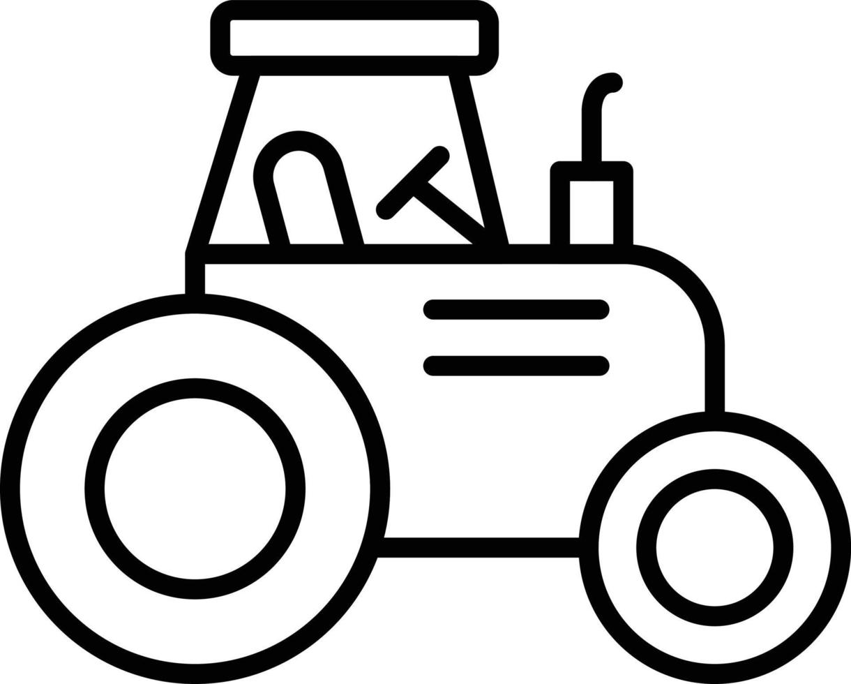 icono de contorno de tractor vector