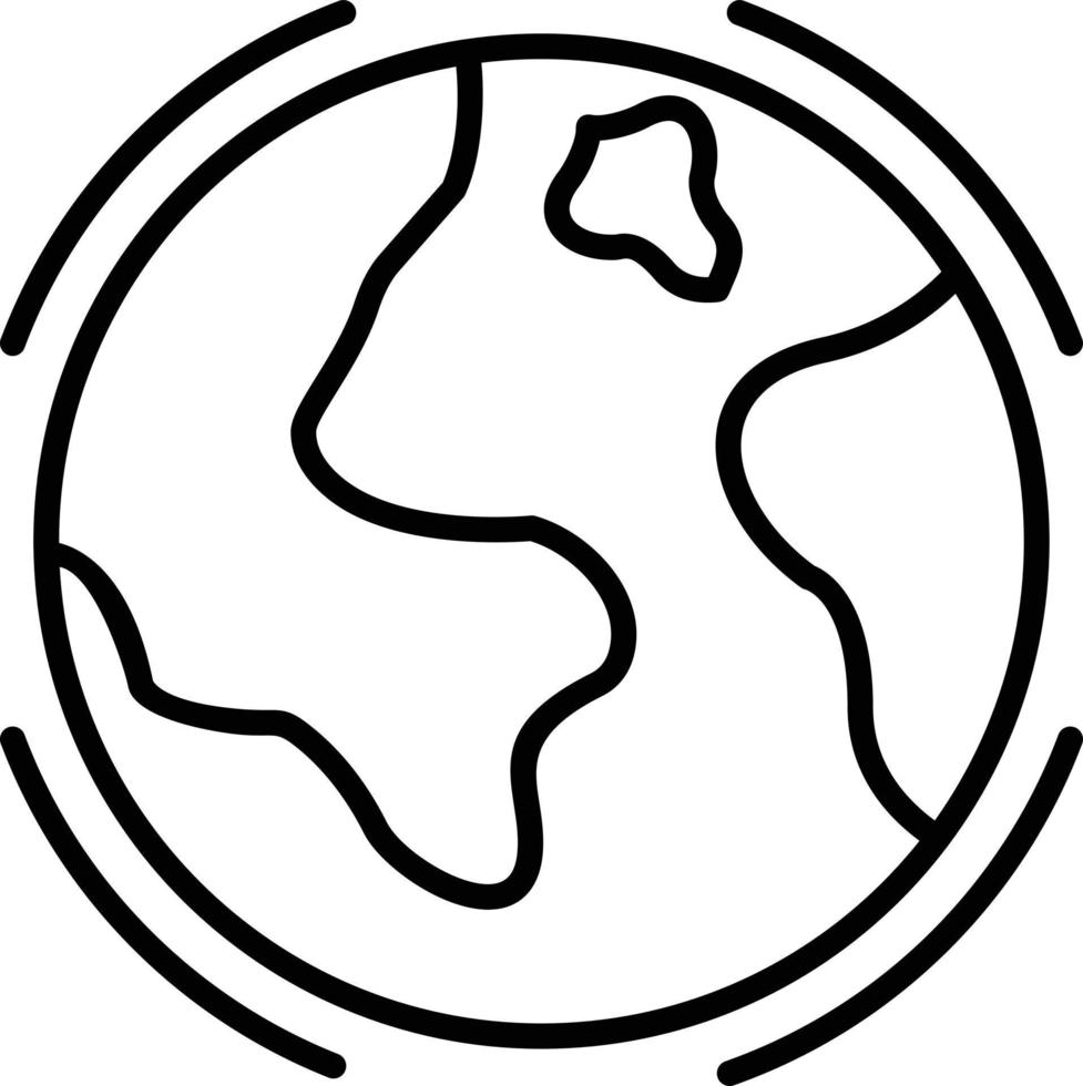 Earth Outline Icon vector