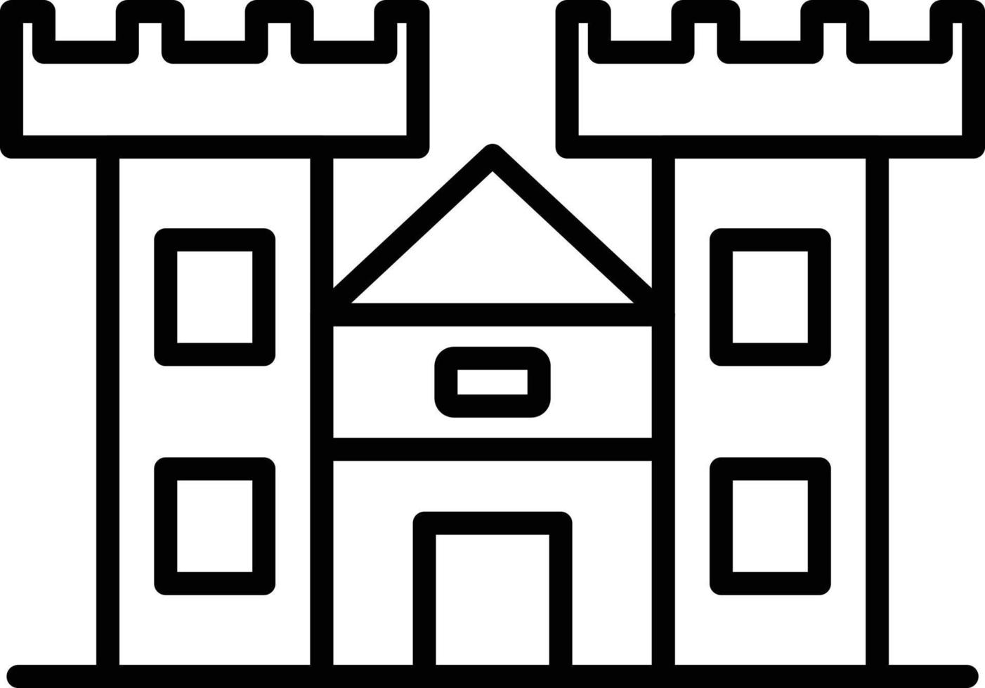 Castle Outline Icon vector