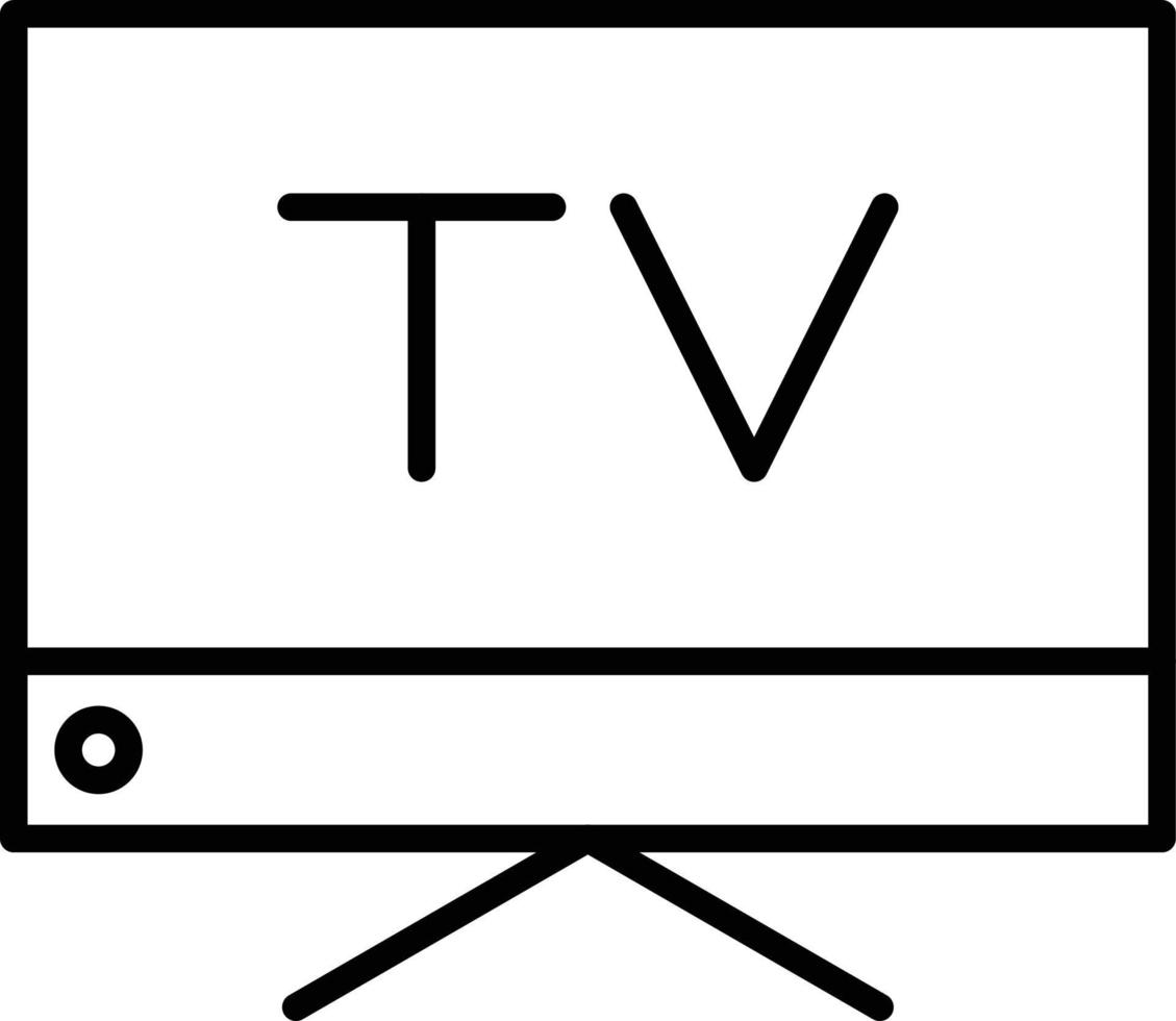 icono de contorno de tv vector