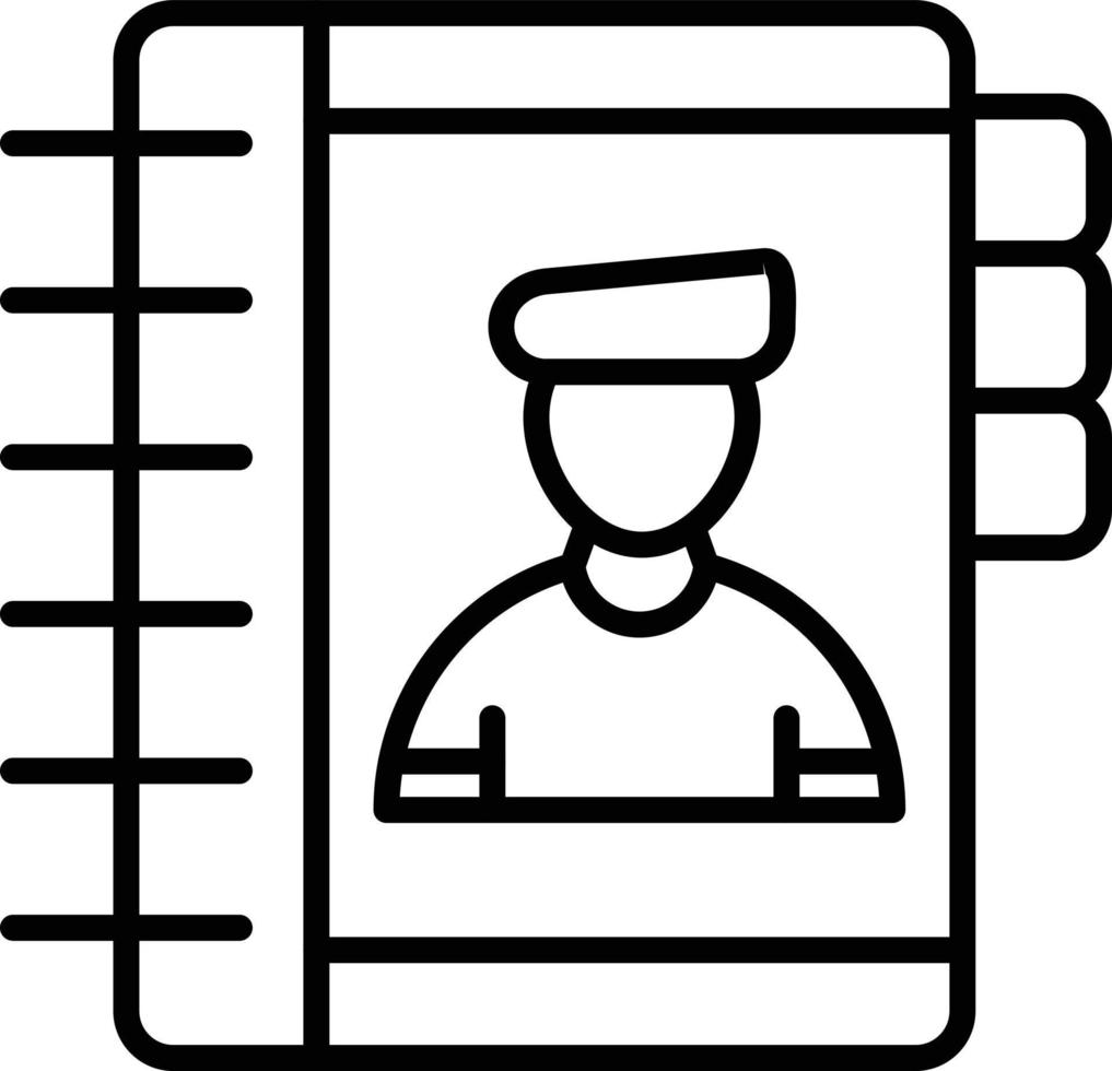 Contact Book Outline Icon vector
