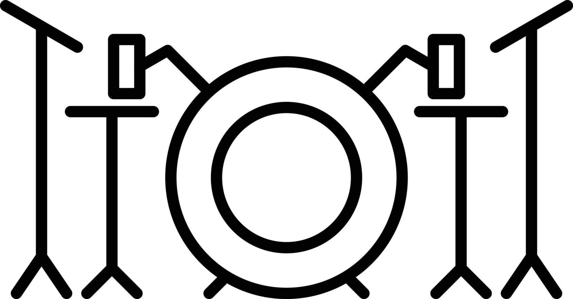 Drum Set Outline Icon vector