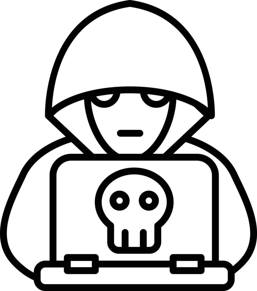 Hacker Outline Icon vector