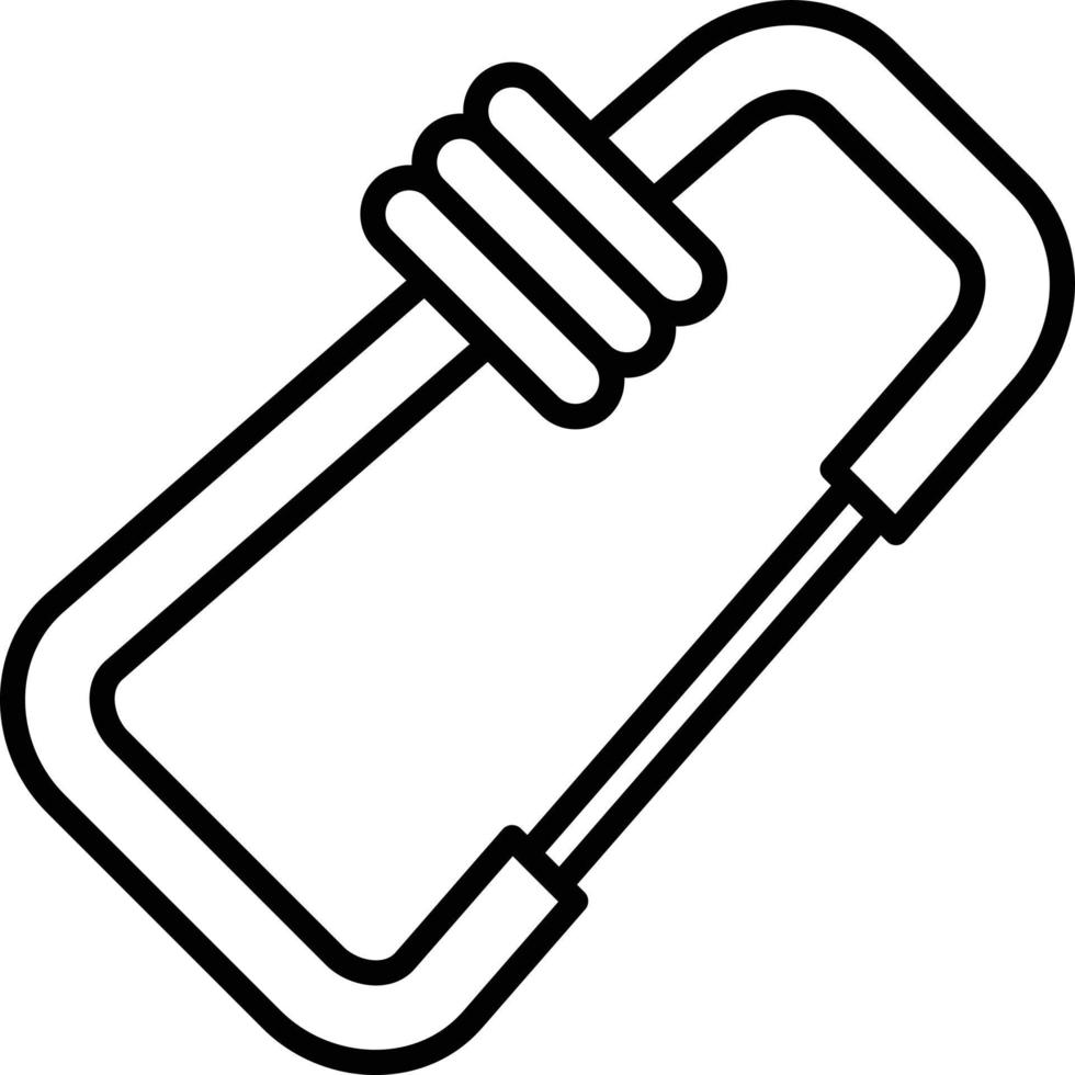 Carabiner Outline Icon vector