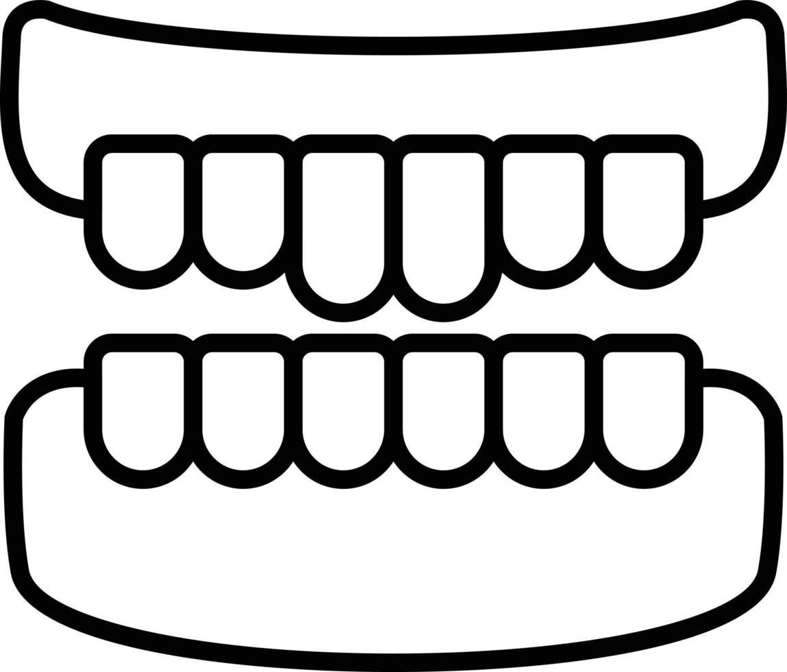 Denture Outline Icon vector