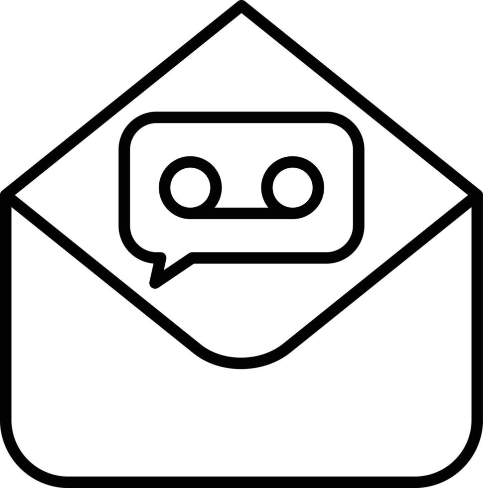 Voice Mail Outline Icon vector
