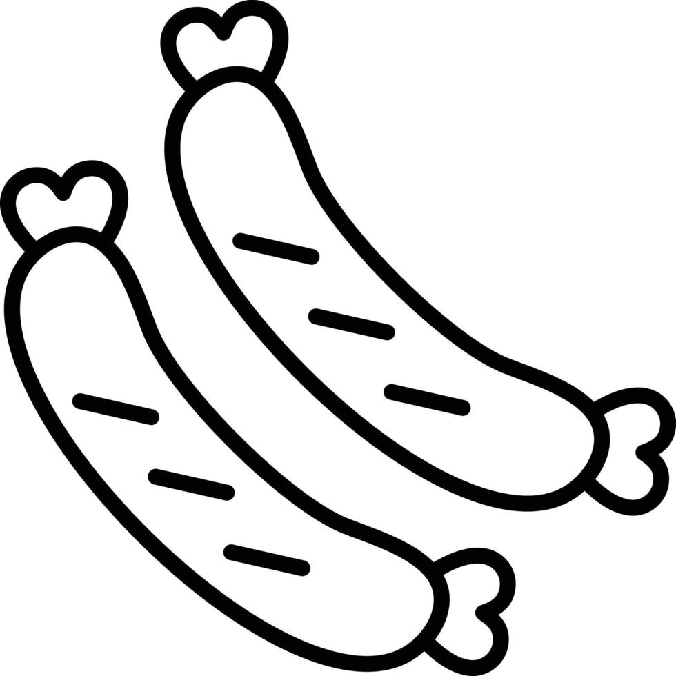 Sausage Outline Icon vector