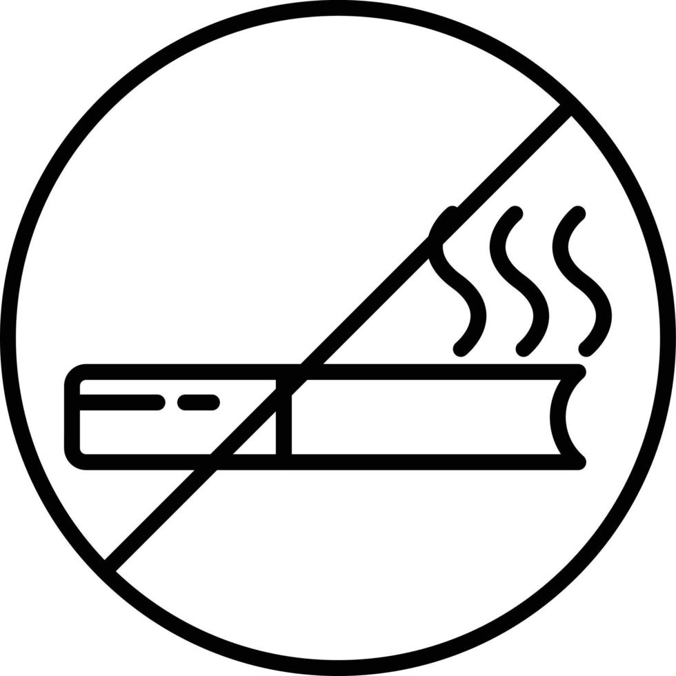 No Smoking Outline Icon vector