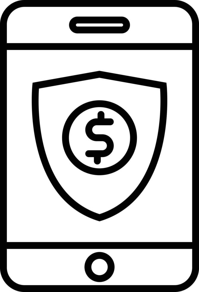 Mobile Security Outline Icon vector